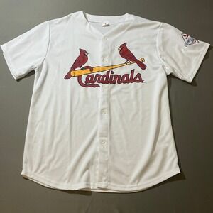 Mens St Louis Cardinals Baseball Jersey White Commissioner's Box 2016 Size XL